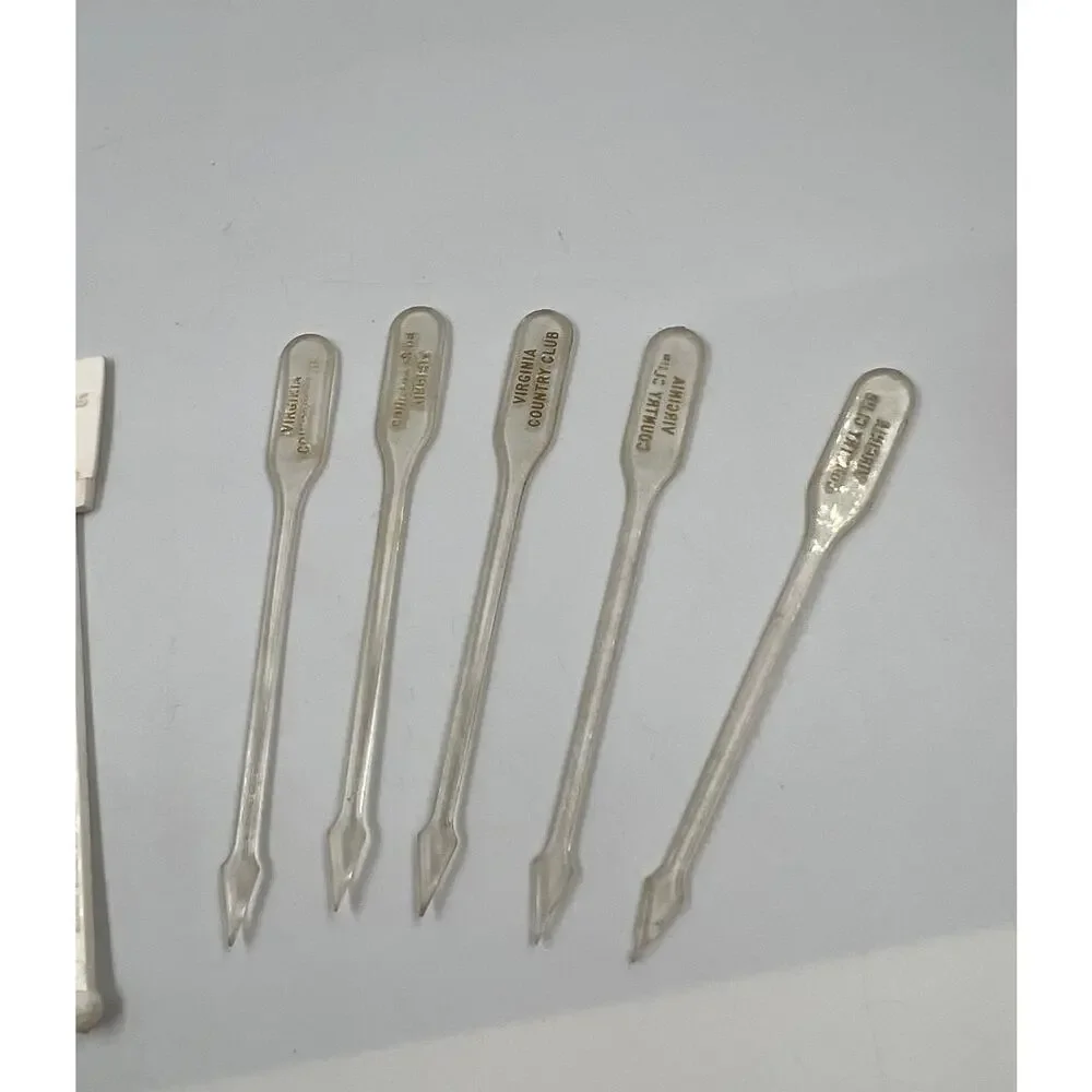 Vintage Lot Cocktail Stirrers Textured‎ Four Roses Virginia Country Club Clear